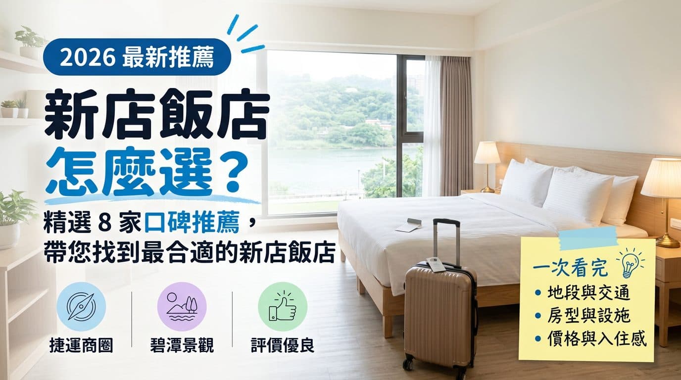 新店飯店推薦封面圖，客房大面窗看出去是碧潭河岸